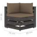  Ogrodowa sofa 4-os z poduszkami, impregnowane na szaro drewno Lumarko!