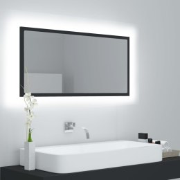 Lumarko Lustro łazienkowe z LED, szare, 90 x 8,5 x 37 cm, płyta wiórowa