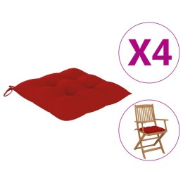  Poduszki na krzesła, 4 szt., 40x40x7 cm, czerwone Lumarko!