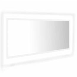 Lumarko Lustro łazienkowe z LED, białe, 100x8,5x37 cm, płyta wiórowa
