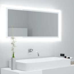 Lustro łazienkowe z LED, białe na wysoki połysk, 100x8,5x37 cm Lumarko!