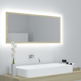 Lumarko Lustro łazienkowe z LED, kolor dąb sonoma, 100x8,5x37 cm, płyta