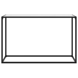  Stolik konsolowy, biały, 120x35x75 cm, szkło hartowane Lumarko!
