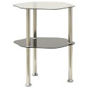  2-poziomowy stolik, 38x38x50 cm, przezroczyste i czarne szkło Lumarko!