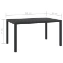  Stół ogrodowy, czarny, 150x90x74 cm, aluminium i WPC Lumarko!