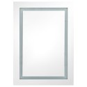  Szafka łazienkowa z lustrem i LED, biel i dąb, 50x13x70 cm Lumarko!