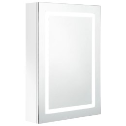  Szafka łazienkowa z lustrem i LED, lśniąca biel, 50x13x70 cm Lumarko!
