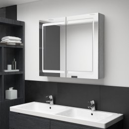  Szafka łazienkowa z lustrem i LED, szarość betonu, 80x12x68 cm Lumarko!