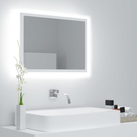  Lustro łazienkowe z LED, białe, 60x8,5x37 cm, płyta wiórowa Lumarko!