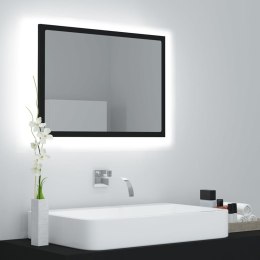 Lumarko Lustro łazienkowe z LED, czarne, 60x8,5x37 cm, płyta wiórowa