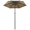 3-poziomowy parasol na aluminiowym słupku, kolor taupe, 2 m Lumarko!