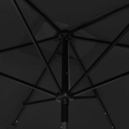  Parasol z lampkami LED, na stalowym słupku, czarny, 2x3 m Lumarko!