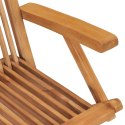  Krzesła ogrodowe z kremowymi poduszkami, 2 szt., drewno tekowe Lumarko!
