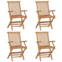  Krzesła ogrodowe z poduszkami taupe, 4 szt., lite drewno tekowe Lumarko!