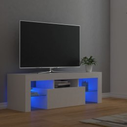  Szafka pod TV z oświetleniem LED, biała, 120x35x40 cm Lumarko!