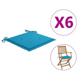  Poduszki na krzesła ogrodowe, 6 szt., niebieskie, 40x40x4 cm Lumarko!