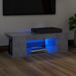  Szafka pod TV z oświetleniem LED, szarość betonu, 90x39x30 cm Lumarko!