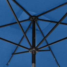  Parasol z lampkami LED, na stalowym słupku, niebieski, 2x3 m Lumarko!