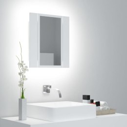 Lumarko Szafka łazienkowa z lustrem i LED, biała, 40x12x45 cm