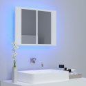  Szafka łazienkowa z lustrem i LED, biała, 60x12x45 cm Lumarko!