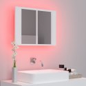  Szafka łazienkowa z lustrem i LED, biała, 60x12x45 cm Lumarko!