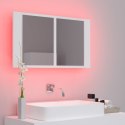  Szafka łazienkowa z lustrem i LED, biała, 80x12x45 cm Lumarko!