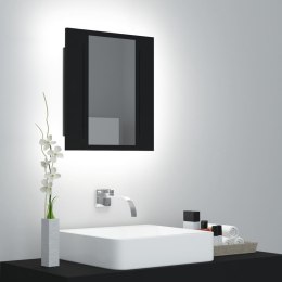  Szafka łazienkowa z lustrem i LED, czarna, 40x12x45 cm Lumarko!