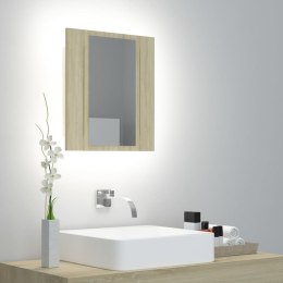  Szafka łazienkowa z lustrem i LED, dąb sonoma, 40x12x45 cm Lumarko!