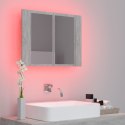  Szafka łazienkowa z lustrem i LED, szarość betonu, 60x12x45 cm Lumarko!