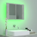  Szafka łazienkowa z lustrem i LED, szarość betonu, 60x12x45 cm Lumarko!