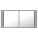  Szafka łazienkowa z lustrem i LED, szarość betonu, 90x12x45 cm Lumarko!