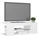  Szafka pod TV z oświetleniem LED, biała, 90x39x30 cm Lumarko!