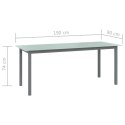  Stół ogrodowy, jasnoszary, 190x90x74 cm, aluminium i szkło Lumarko!