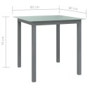  Stół ogrodowy, jasnoszary, 80x80x74 cm, aluminium i szkło Lumarko!