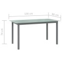  Stół ogrodowy, szary, 150x90x74 cm, aluminium i szkło Lumarko!
