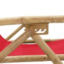  Fotel rozkładany, czerwony, bambus i tkanina Lumarko!