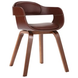   Krzesło stołowe, brązowe, gięte drewno i sztuczna skóra Lumarko!