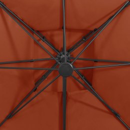 Lumarko  Parasol wiszący z podwójną czaszą, 300x300 cm, terakotowy