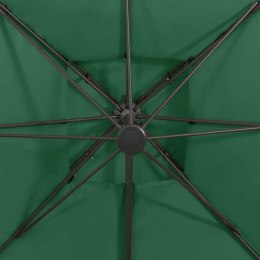   Parasol wiszący z podwójną czaszą, 300x300 cm, zielony Lumarko!