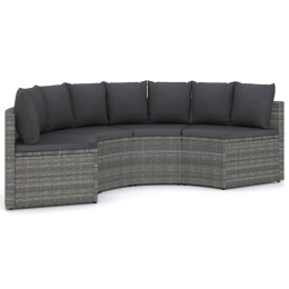 Lumarko  4-częściowa sofa do ogrodu, z poduszkami, polirattan, szara