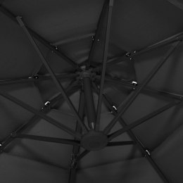 Lumarko  4-poziomowy parasol na aluminiowym słupku, czarny, 3x3 m