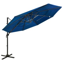 Lumarko  4-poziomowy parasol na aluminiowym słupku, lazurowy, 3x3 m
