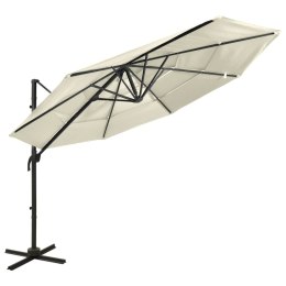   4-poziomowy parasol na aluminiowym słupku, piaskowy, 3x3 m Lumarko!