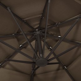 Lumarko  4-poziomowy parasol na aluminiowym słupku, taupe, 3x3 m