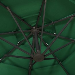 Lumarko  4-poziomowy parasol na aluminiowym słupku, zielony, 3x3 m