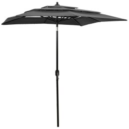  3-poziomowy parasol na aluminiowym słupku, antracytowy, 2x2 m Lumarko!