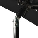  3-poziomowy parasol na aluminiowym słupku, czarny, 2x2 m Lumarko!