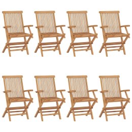  Krzesła ogrodowe z poduszkami taupe, 8 szt., lite drewno tekowe Lumarko!