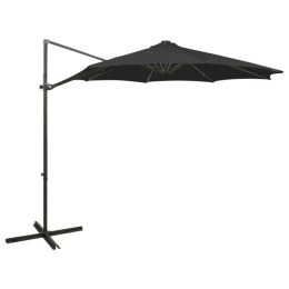  Wiszący parasol z lampkami LED i słupkiem, czarny, 300 cm Lumarko!