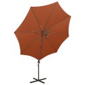  Wiszący parasol z lampkami LED i słupkiem, terakotowy, 300 cm Lumarko!